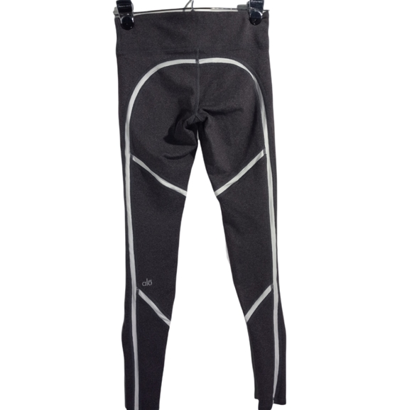 Alo YOGA Continuity Gray White Stripe Leggings - Picture 2 of 8